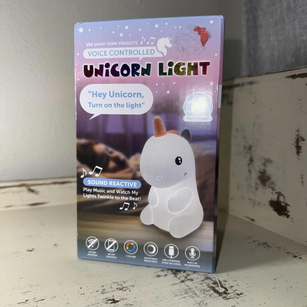 Voice Controlled Unicorn Night Light Kids LED Color Changing